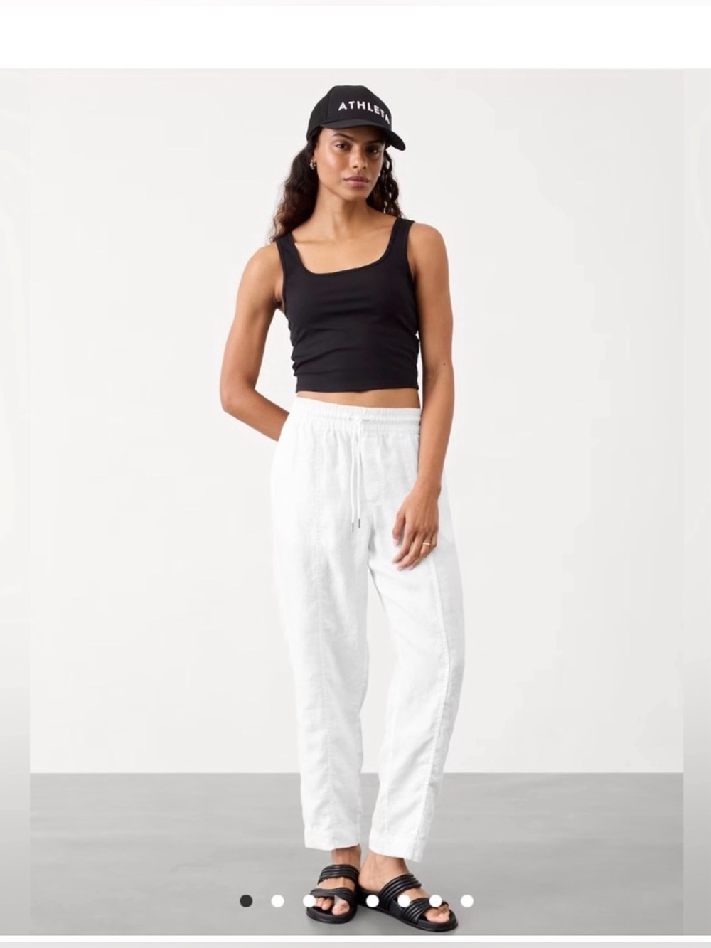 Athleta White Elastic-Waist Pants